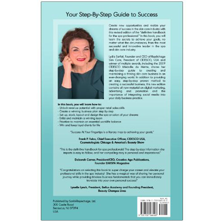 back cover of Success at Your Fingertips: How to Succeed in the Skin Care Business book